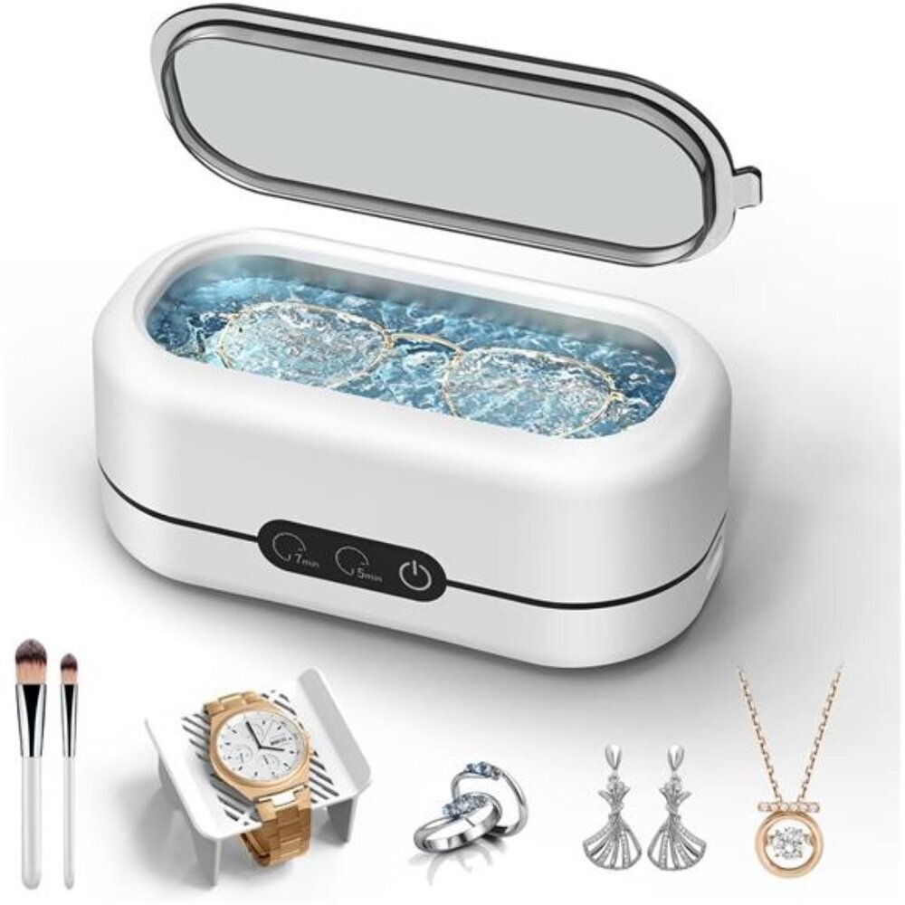 Ultrasonic Jewelry Cleaner Professional 48KHz Machine for Rings Glasses Watch